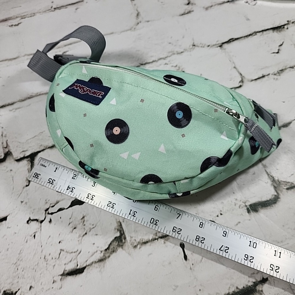 Jansport Fanny Pack Womens Girls Mint Green Record‎ Album Print